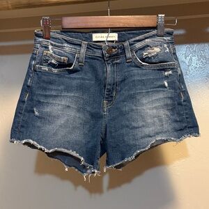 Flying Monkey Distressed Denim Shorts - Medium Blue
